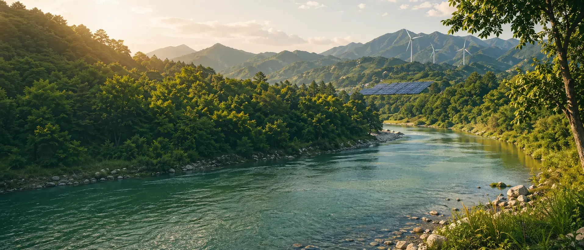 GXの実装を象徴する水辺と森の風景